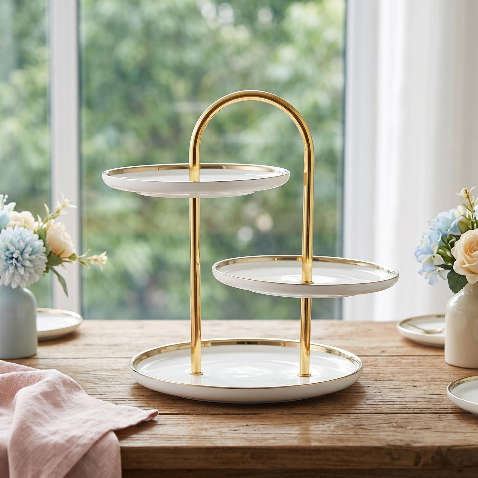 Cupcake Stand Tier - Многоярусная подставка с ручкой, керамический набор