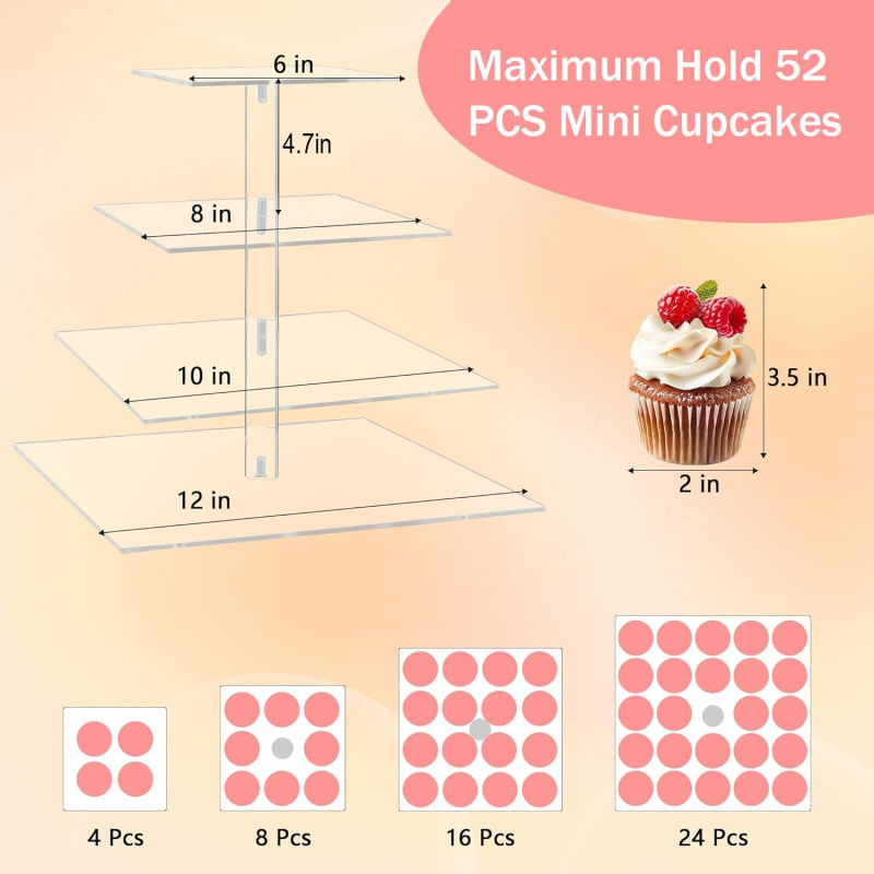 YestBuy 4-х уровневая акрилова – обзор и цена Cupcake Stand Tier