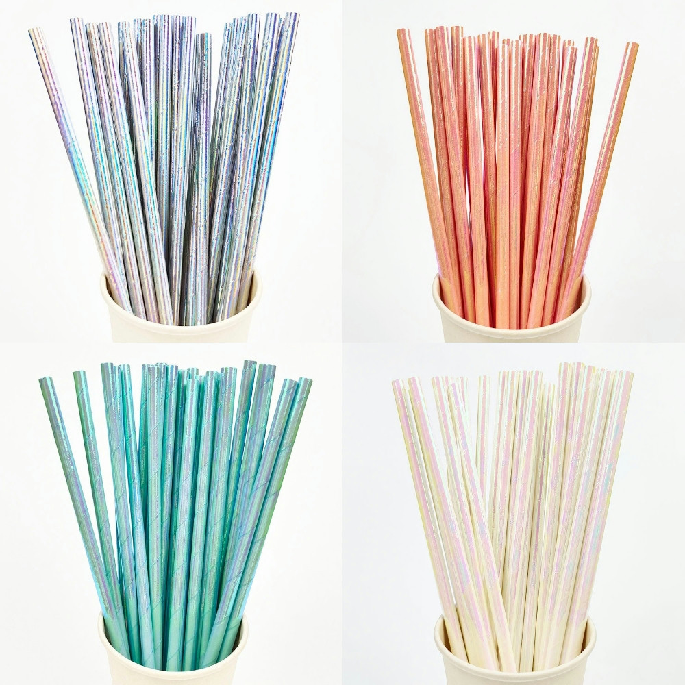 25 шт. перламутровые бронзовые – обзор и цена Paper Straw Color